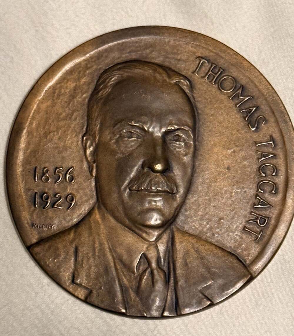 Vintage Thomas Taggart Riverside Park Indianapolis 3” Bronze Medal w/ Case